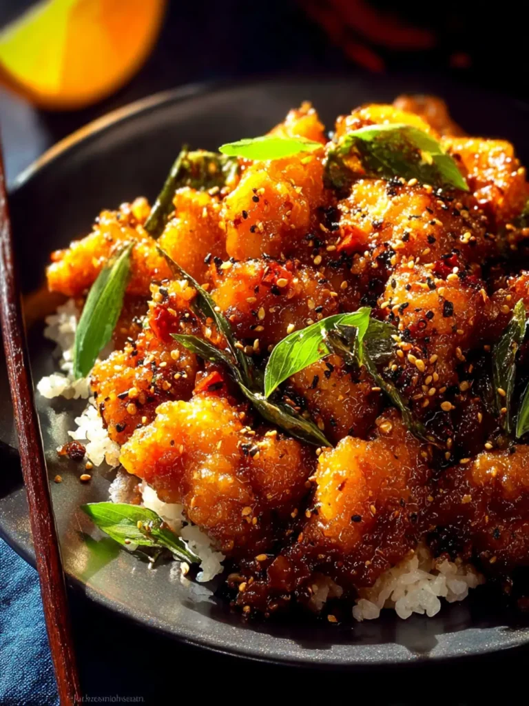 20 Minute Crispy Orange Garlic Chicken First Image