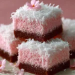Pink Coconut Snowball Cake Bars – Soft, Creamy & Beautiful Dessert Recipe First Image