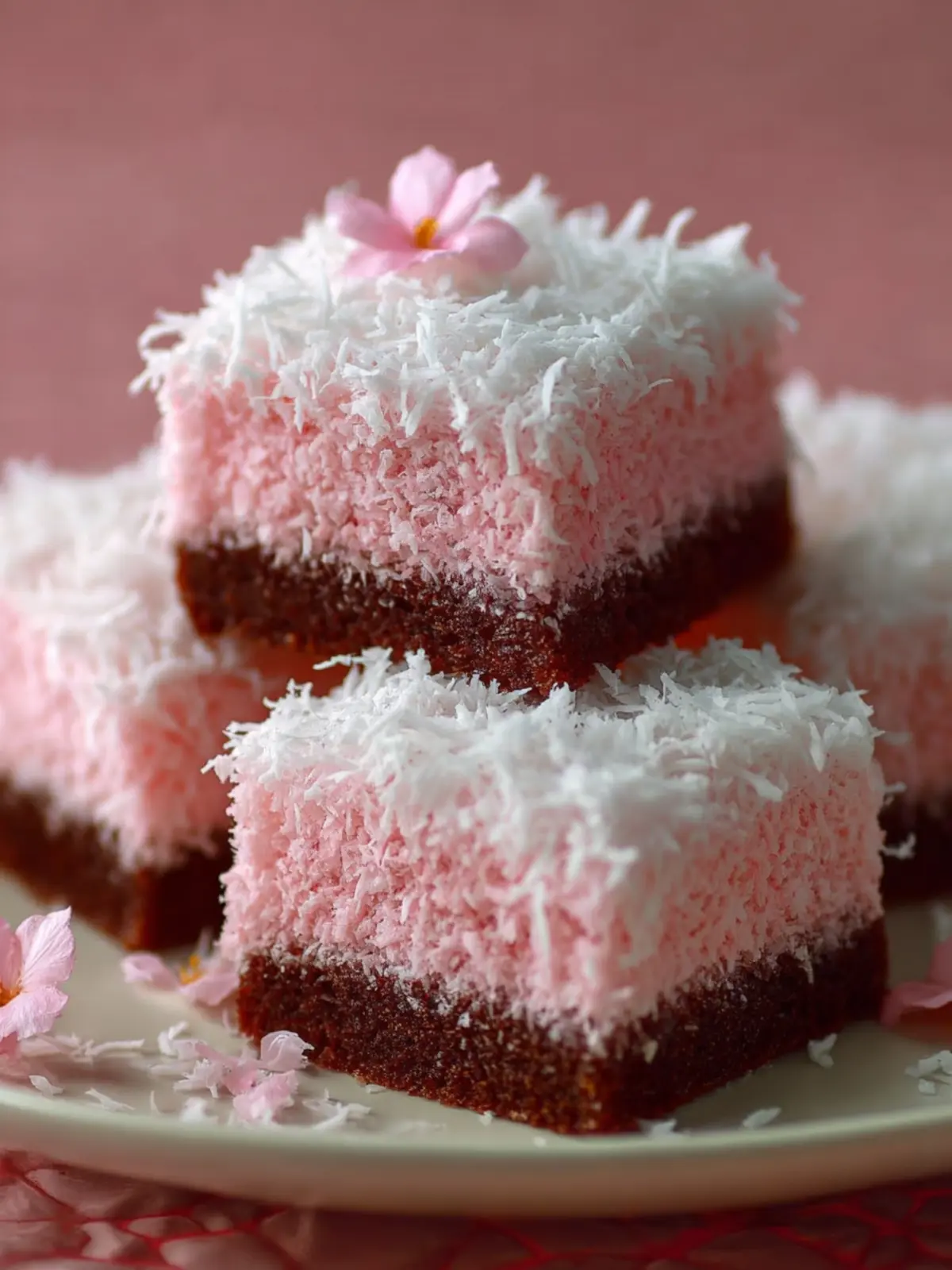 Pink Coconut Snowball Cake Bars – Soft, Creamy & Beautiful Dessert Recipe First Image