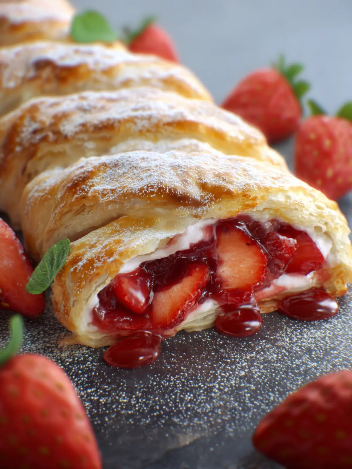 Easy Strawberry Cream Cheese Strudel First Image