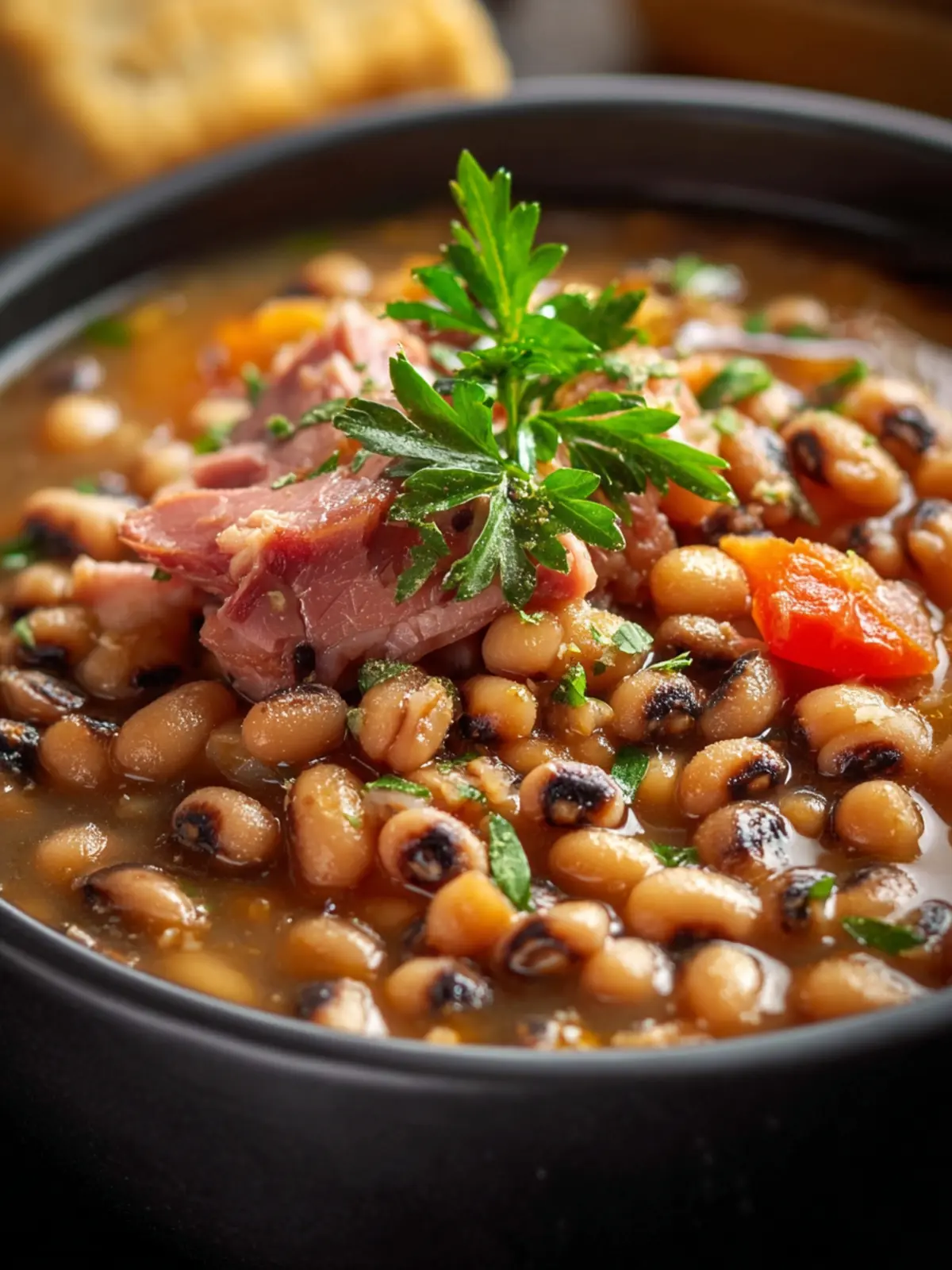 Savory Crock Pot Southern Black-Eyed Peas With Ham Hock First Image
