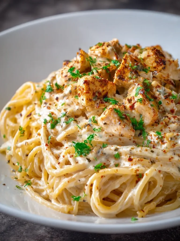Creamy Cajun Chicken Spaghetti with Garlic Mozzarella Sauce – A Bold, Comforting Pasta You’ll Crave Again and Again First Image