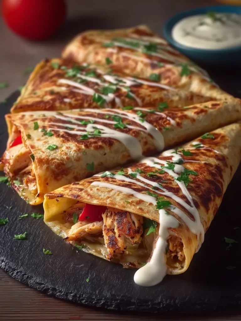 Chicken Crepes Shawarma with Creamy Shawarma Sauce First Image