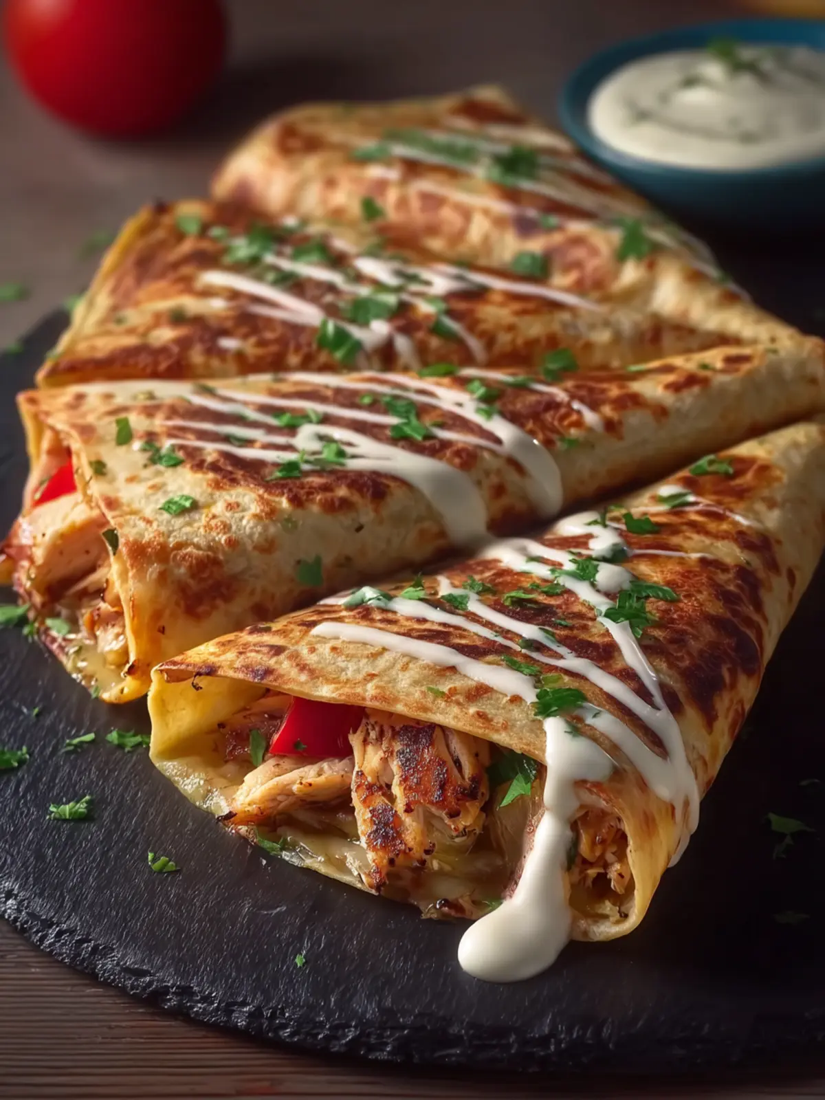 Chicken Crepes Shawarma with Creamy Shawarma Sauce First Image