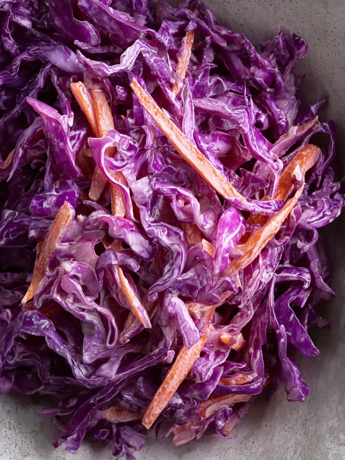 Easy Purple Cabbage Coleslaw with Carrots (Creamy) First Image