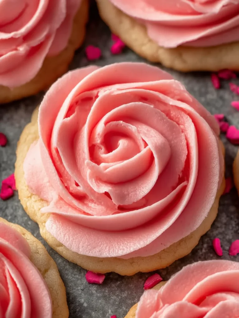 Easy Rose Cookies {Buttercream Frosting} First Image