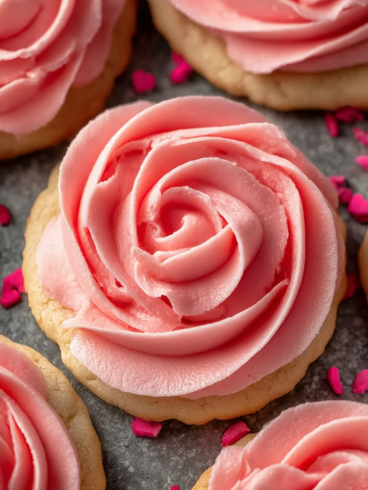 Easy Rose Cookies {Buttercream Frosting} First Image