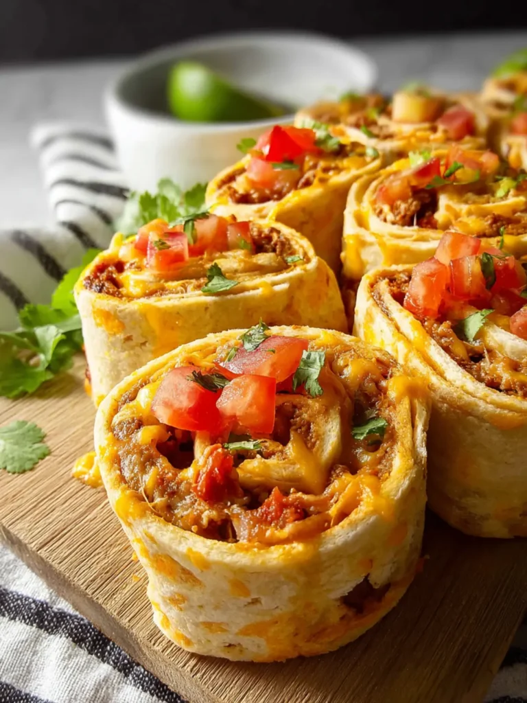 Easy Taco Pinwheels Appetizer Recipe First Image