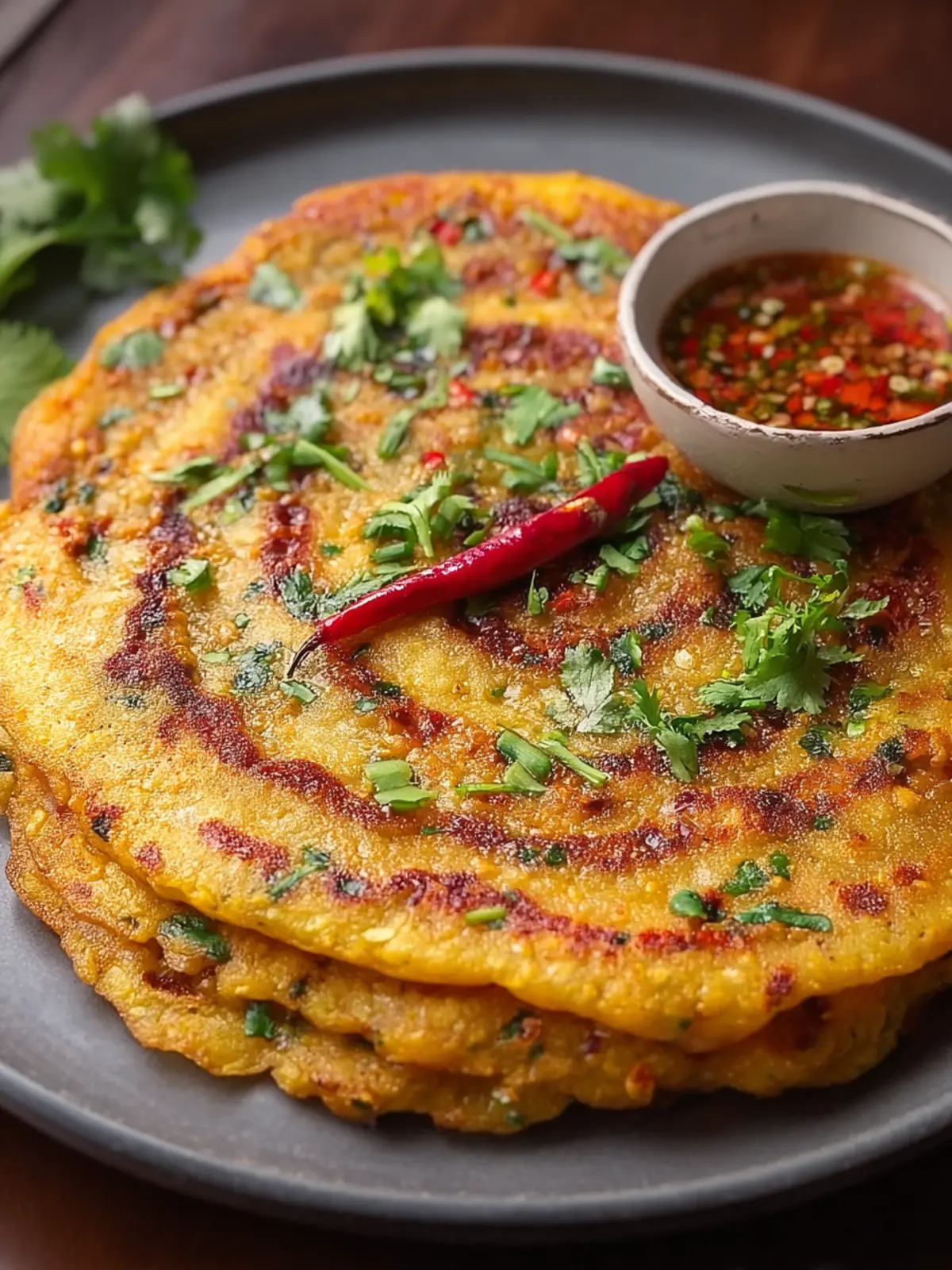Masoor Dal Chilla Savory Red Lentil Pancakes First Image