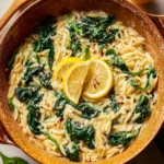 One-Pot Creamy Lemon Orzo with Spinach First Image