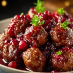 Quick Christmas Cranberry Meatballs First Image