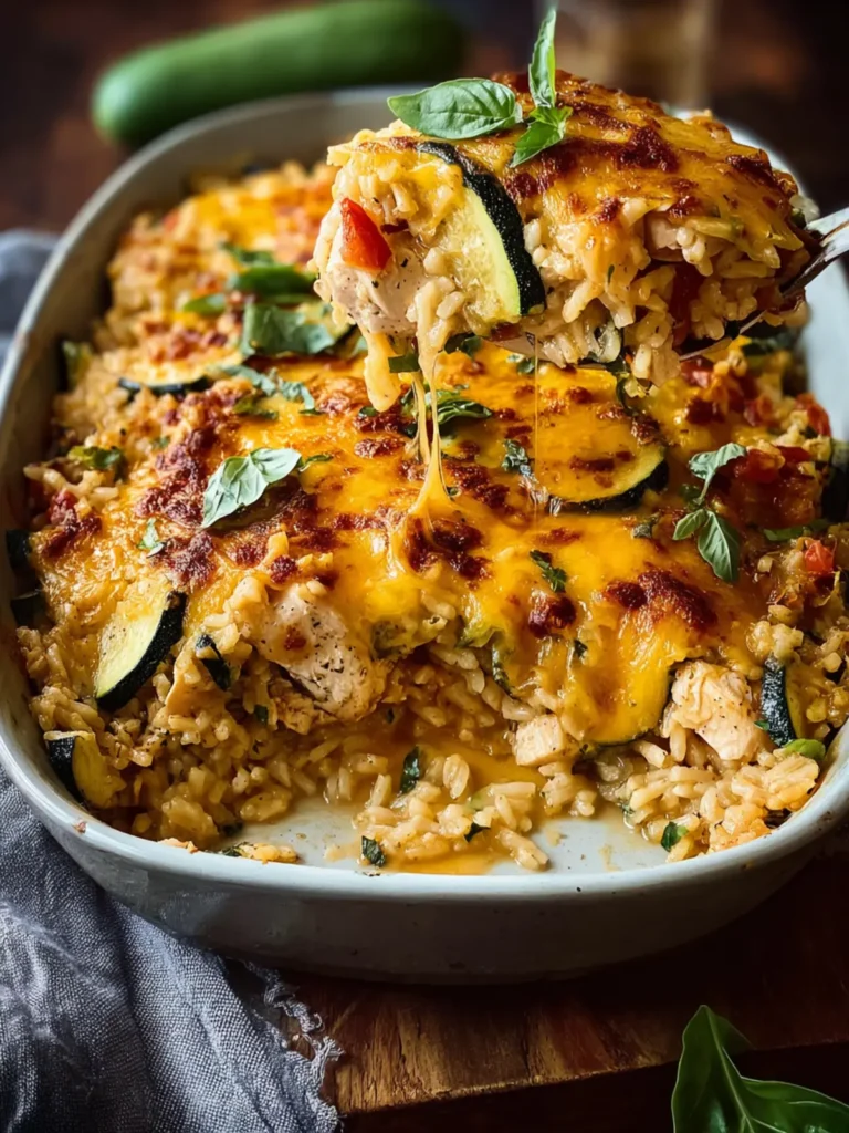 Ultimate Cheesy Zucchini Chicken and Rice Bake Recipe First Image