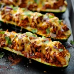 BBQ Chicken Stuffed Zucchini Boats First Image