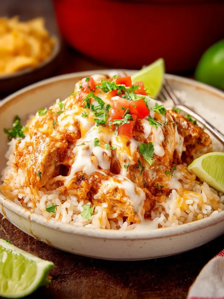 Crock Pot Queso Chicken and Rice First Image