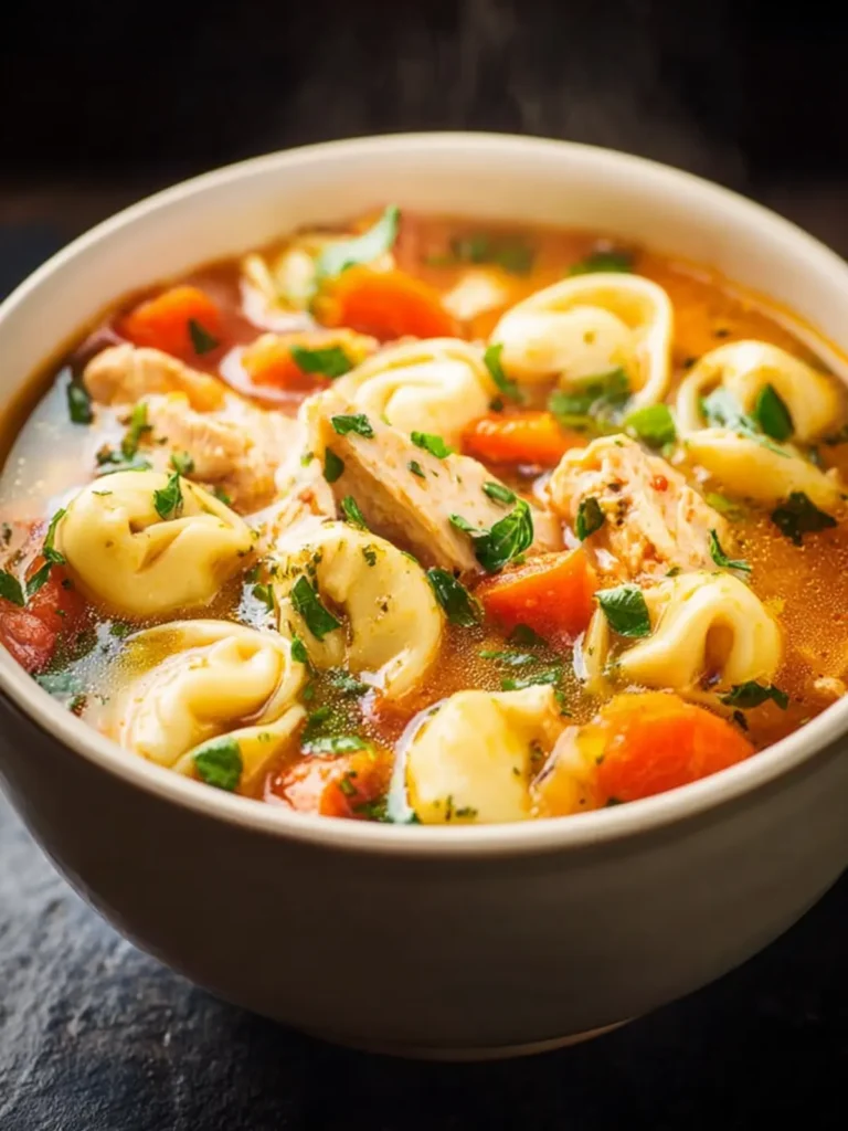 Easy 30-Minute Homemade Chicken Tortellini Soup First Image