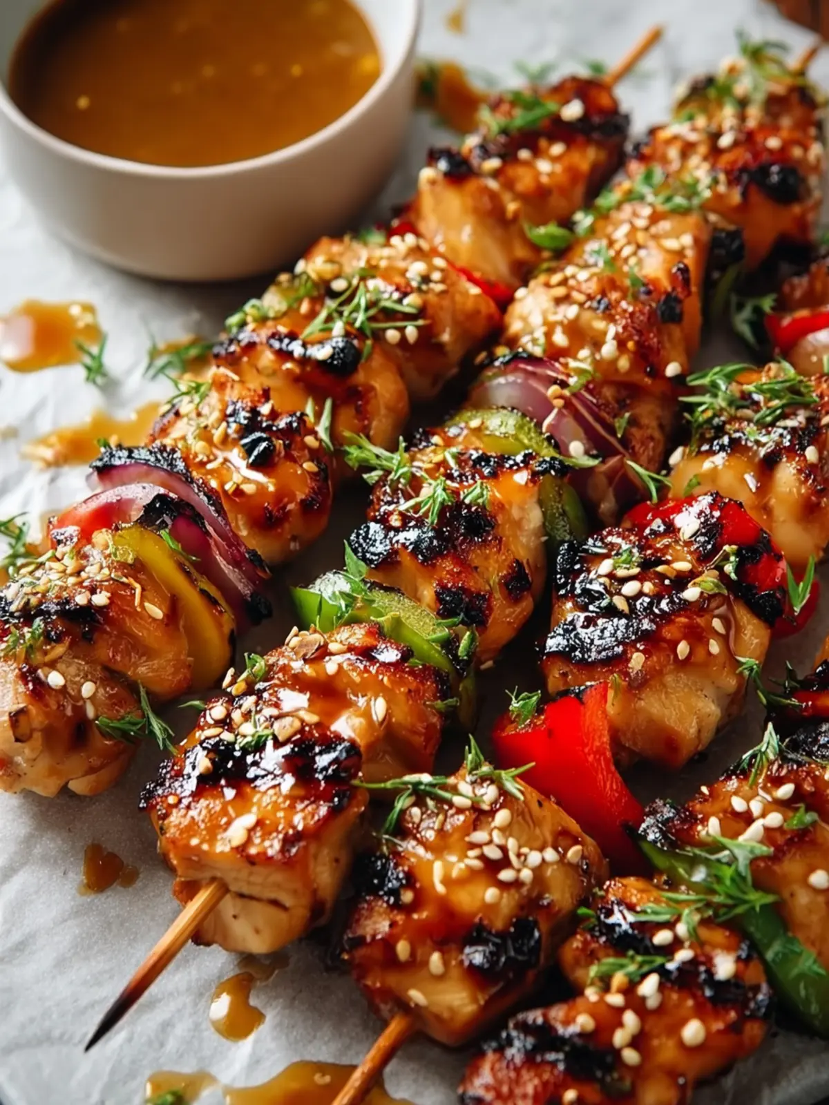 Easy Grilled Asian Chicken Skewers with Honey Garlic Sauce First Image