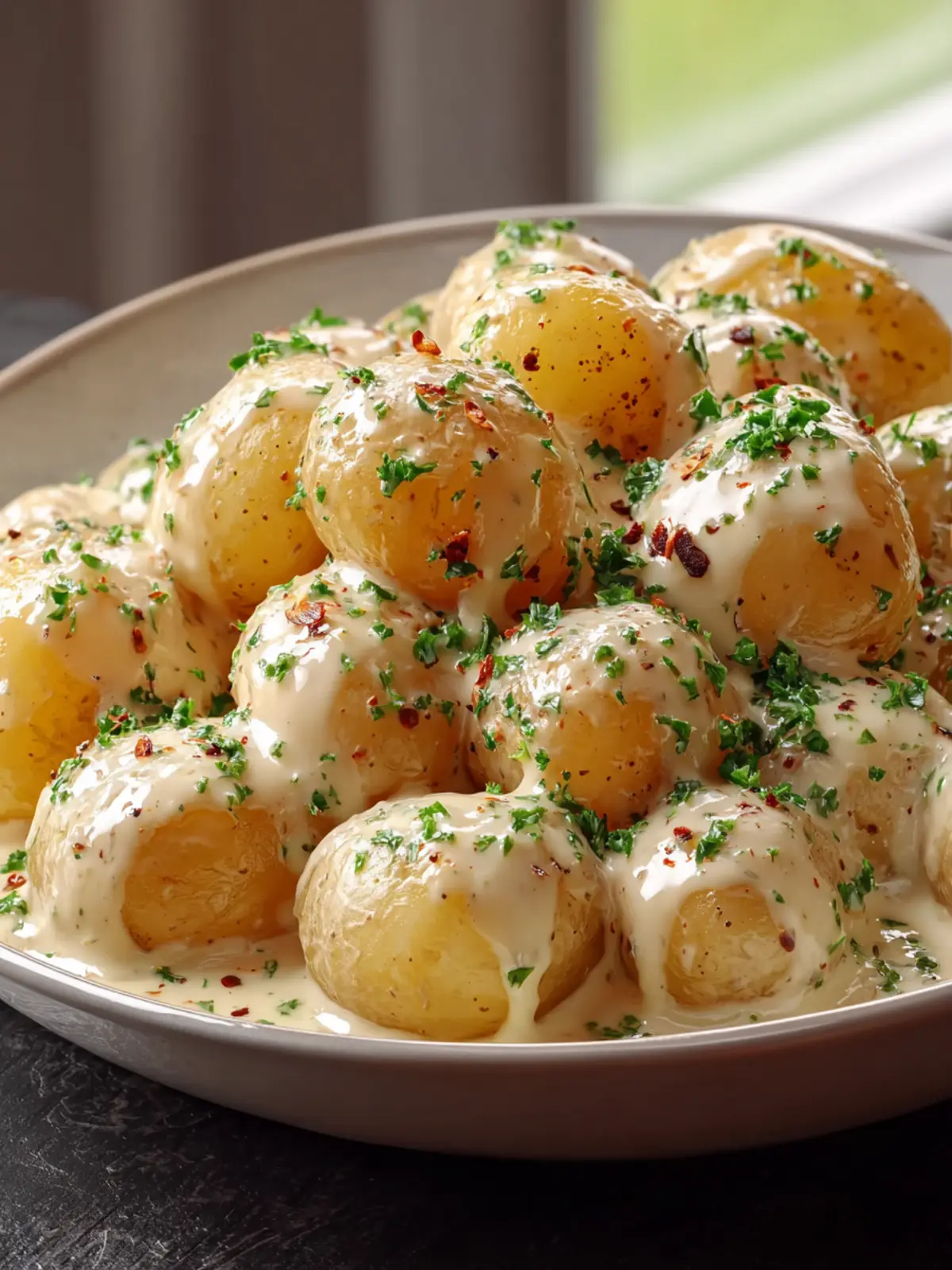 Irresistible Creamy Garlic Sauce Baby Potatoes Side Dish Bliss