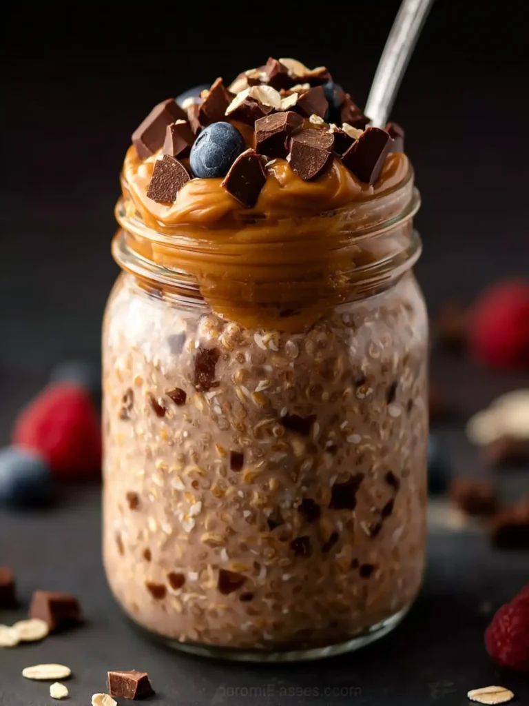 Chocolate Peanut Butter Overnight Oats First Image