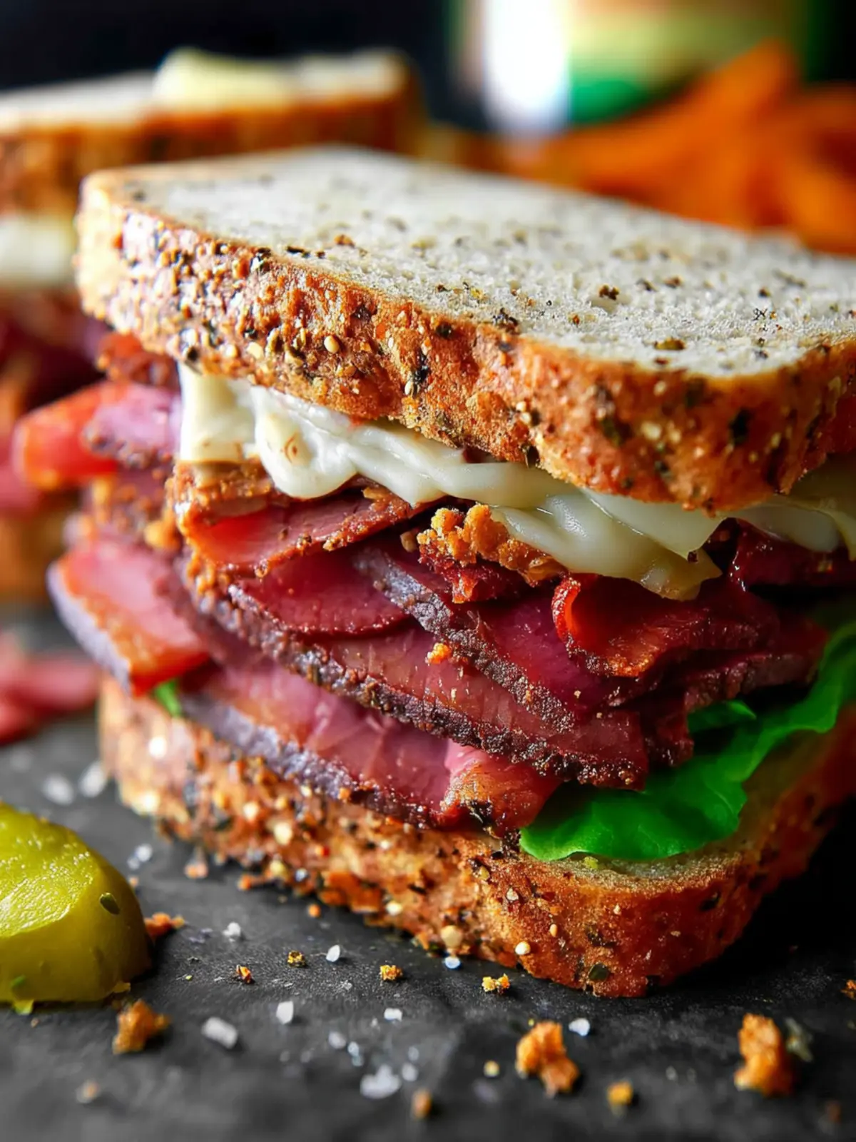 Slow Cooker Pastrami Sandwich First Image