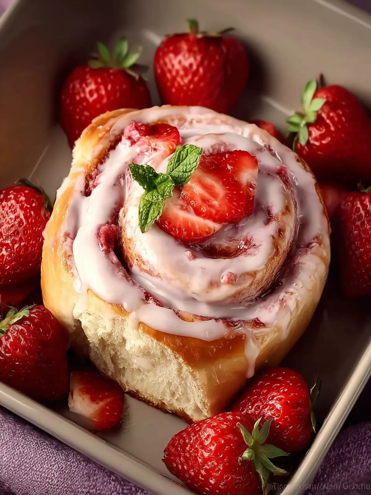 Strawberry Cinnamon Rolls First Image