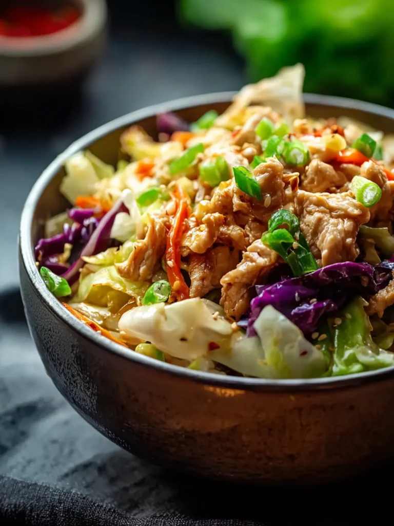 egg roll bowls with chicken and cabbage First Image