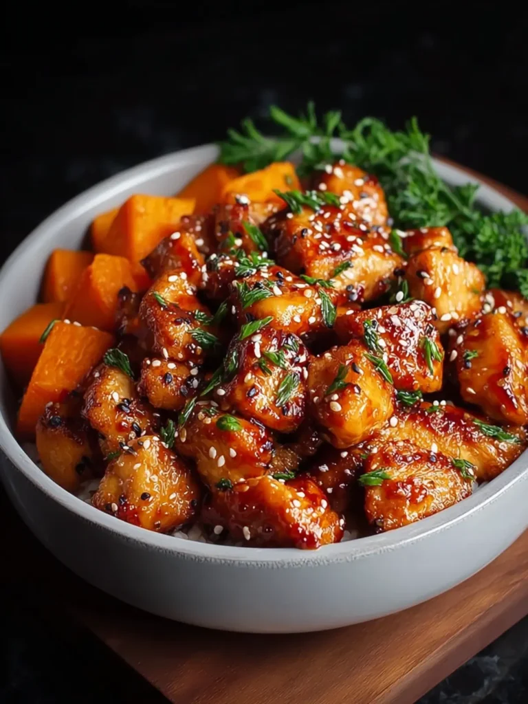 Honey Garlic Chicken and Sweet Potato First Image