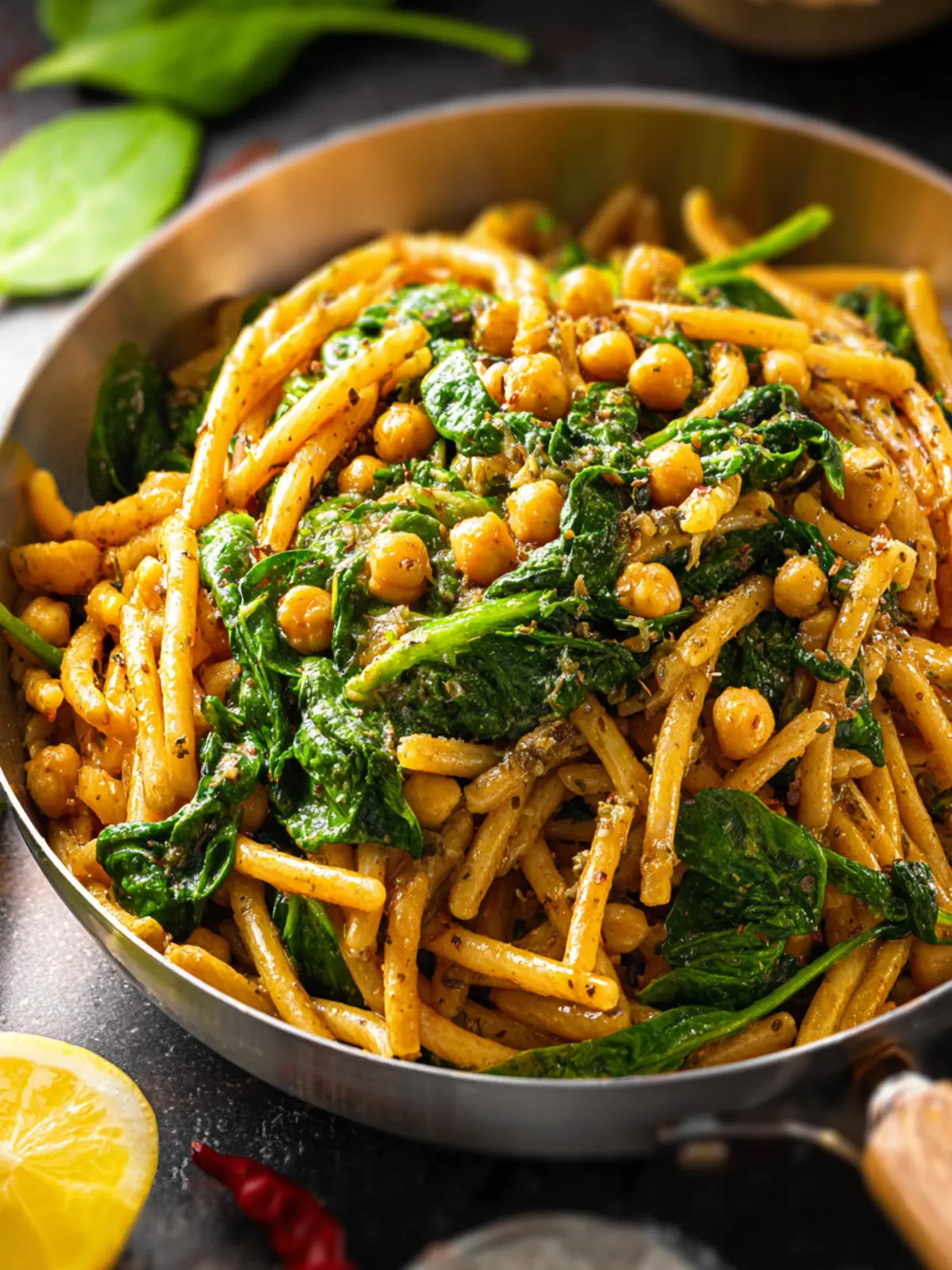 zaatar pasta chickpeas spinach First Image