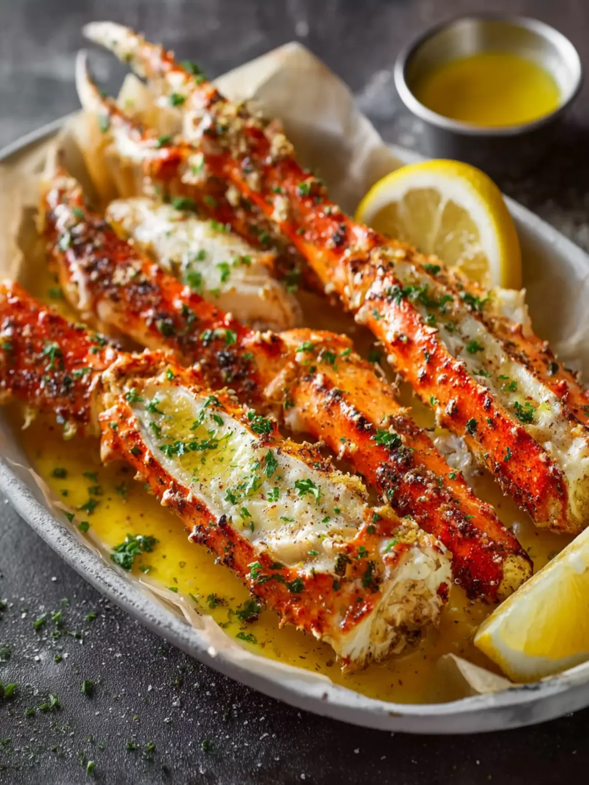 Baked Crab Legs: Indulgent Delight in Garlic Butter Sauce
