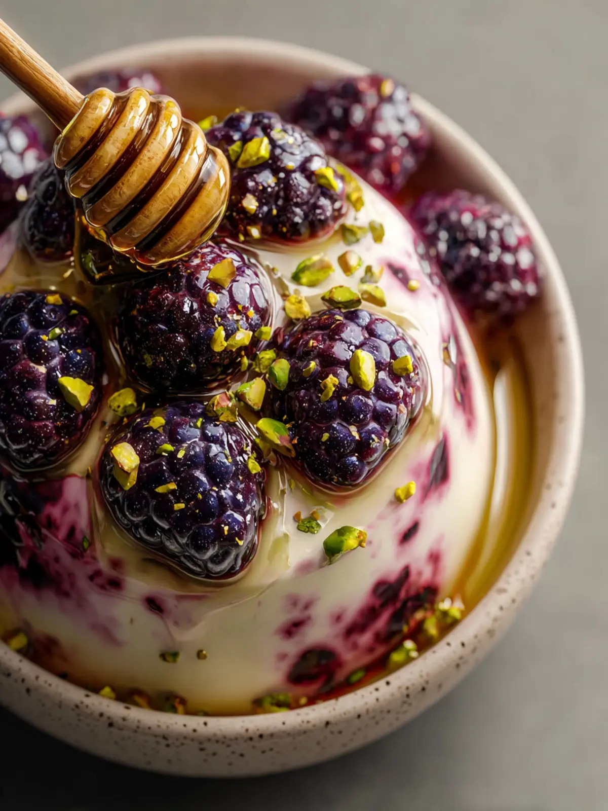 Creamy Mulberry Delight with Honey & Pistachios First Image
