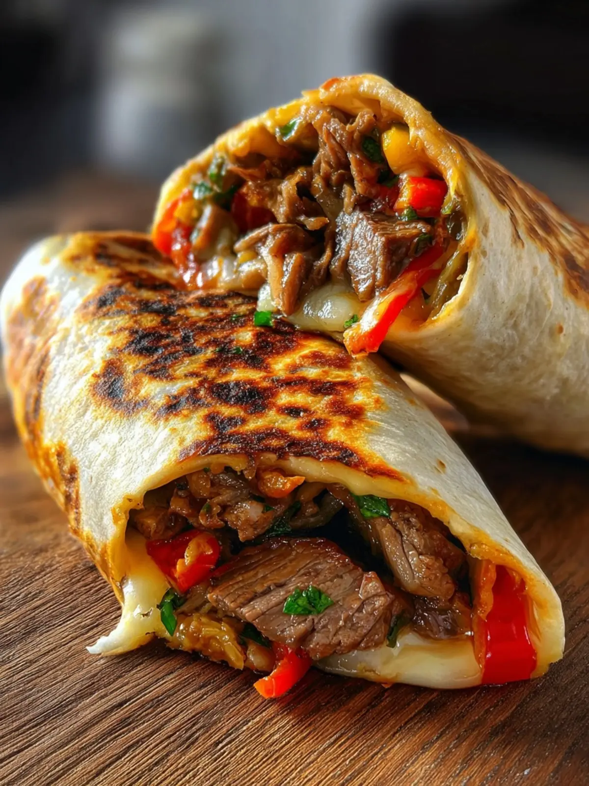Crispy Philly Cheesesteak Grilled Wraps First Image