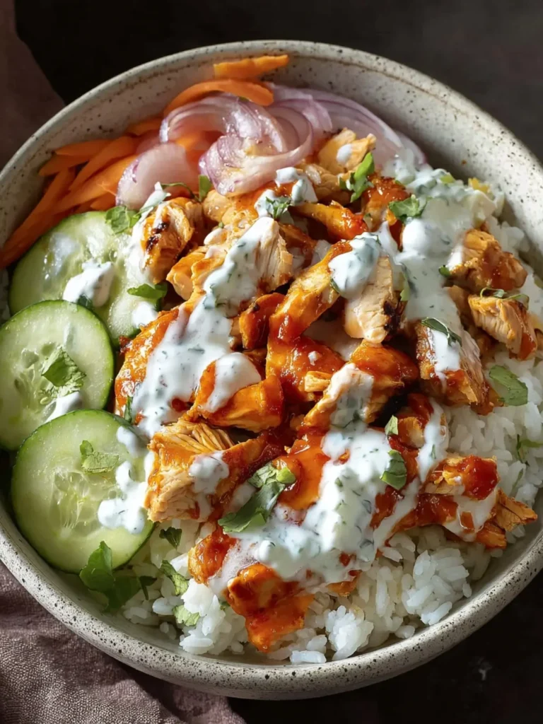 Easy Buffalo Chicken Rice Bowls with Ranch (Healthy) First Image