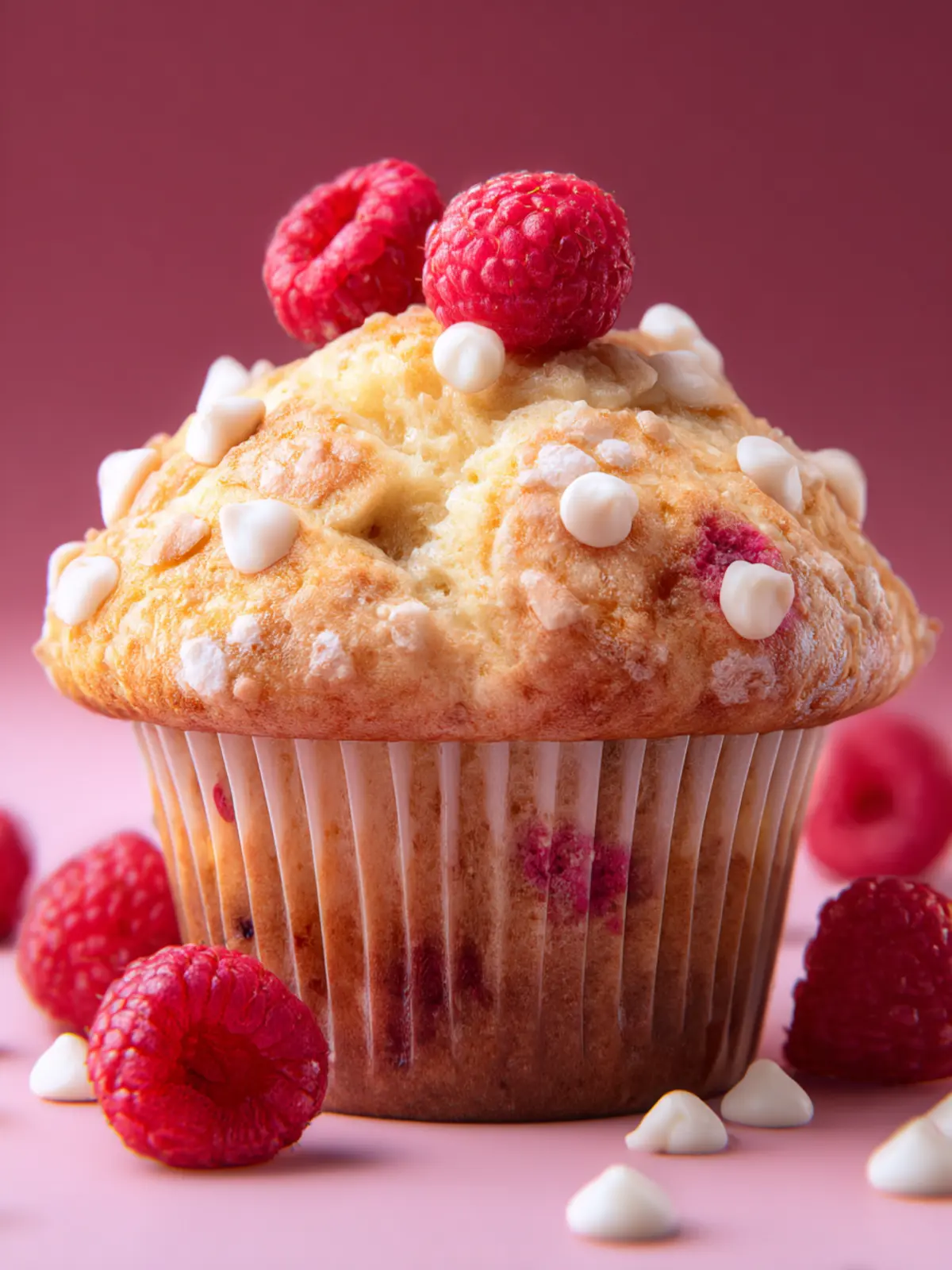 Raspberry Muffins Recipe with White Chocolate Chips Made Easy