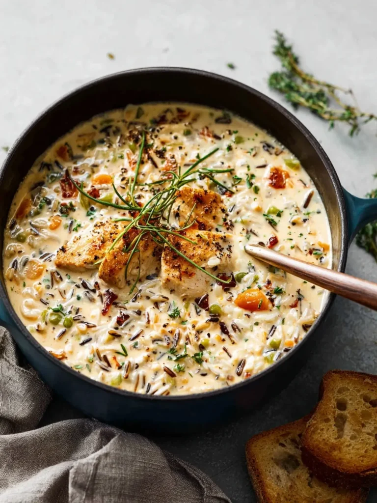 creamy chicken wild rice soup First Image